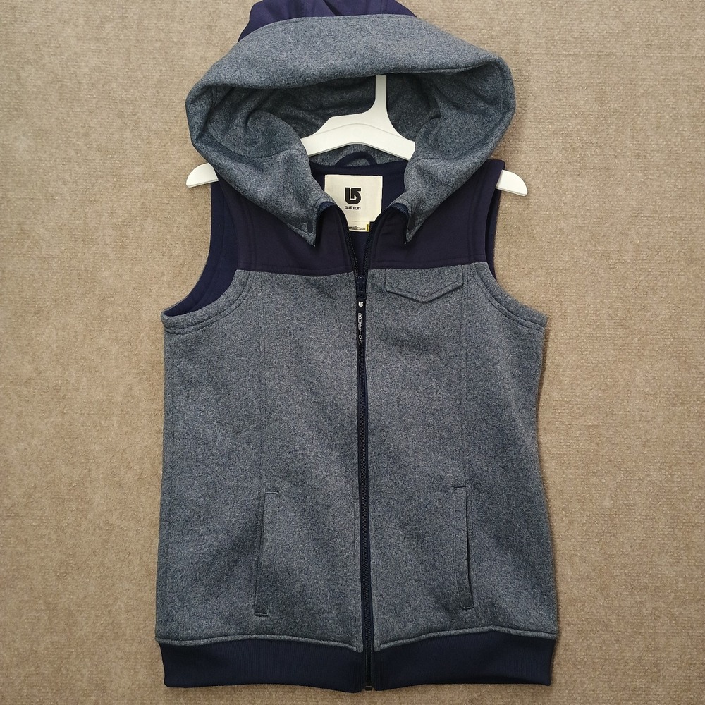 Burton Girls DryRide Starr Vest Insulated Hooded Zip‎ Up Navy Blue Vest Size XL